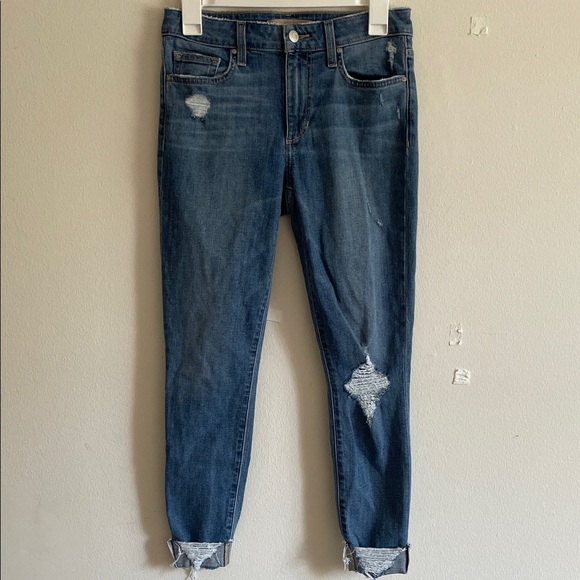 Joe's Jeans Skinny Blue Distressed Ankle Jeans 27W - Picture 1 of 7